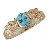 Black Hills 10K Gold Ring with Aquamarine 