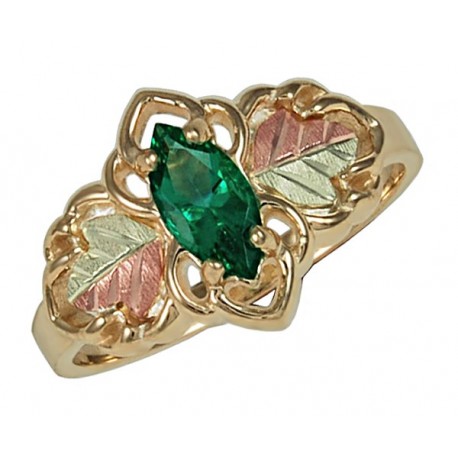 Black Hills 10K Gold Ring with Emerald