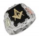 Black Hills 12 Gold on Sterling Silver Masonic Ring with Onyx 