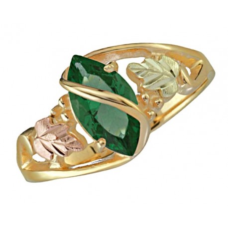 Black Hills 10K Gold Ring with Emerald 