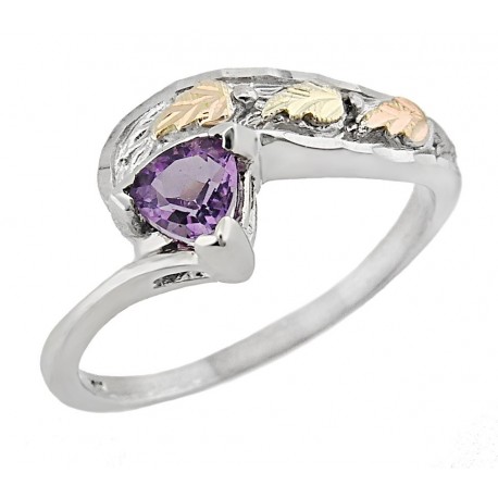 Black Hills 12K Gold on Sterling Silver Ring with Amethyst