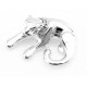 Sterling Silver Panther Pendant with Diamond 