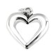 Sterling Silver Hollow Heart Pendant 