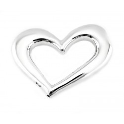 Sterling Silver Hollow Heart Pendant 