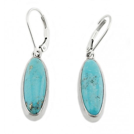 Two Sided Sterling Silver Earrings With Turquoise