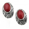 Southwestern Sterling Silver Earrings with Red Agate