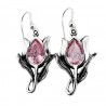 Sterling Silver Tulip Earrings with Crystal