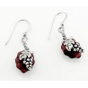 Sterling Silver and Glass Grape Earrings