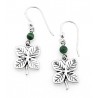Sterling Silver Clover Earrings with Malachite 