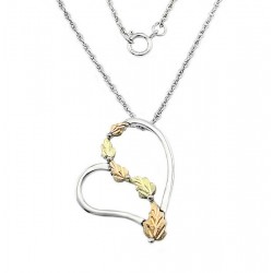 Black Hills Sterling and 12K Gold Heart Pendant with Chain 