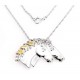 Black Hills Gold on Sterling Silver Horses Pendant with Necklace 