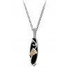 Black Hills Gold on Silver Onyx Pendant With Necklace