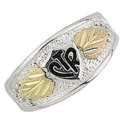 Black Hills Gold on Sterling Silver Mens CTR Ring 