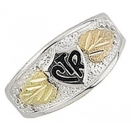 Black Hills Gold on Sterling Silver Mens CTR Ring 