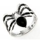 Sterling Silver Spider Ring with Black Stone