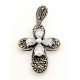 Sterling Silver Marcasite Cross Pendant with CZ