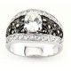 Sterling Silver Marcasite Ring with Cubic Zirconia 