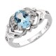 Sterling Silver Blue Topaz Ring with CZ