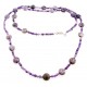 Southwestern Amethyst Necklace with Sterling Silver 36 Inch