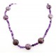Southwestern Amethyst Necklace with Sterling Silver 36 Inch