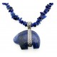 Sterling Silver and Lapis Necklace with Bear Pendant