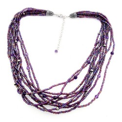 Purple Tone Necklace with Sterling Silver Made in USA