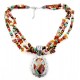 Southwestern Gemstone Necklace with Sterling Silver Inlay Pendant