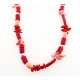 Southwestern Pink and Red Coral Necklace with Sterling Silver