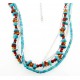 Southwestern Liquid Silver, Turquoise and Amber Necklace