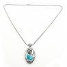 Southwestern Sterling Silver Bear Paw Pendant with Turquoise