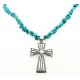 Southwestern Turquoise Necklace with Sterling Silver Cross Pendant