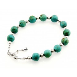 Southwestern Sterling Silver Turquoise Nuggets Bracelet 