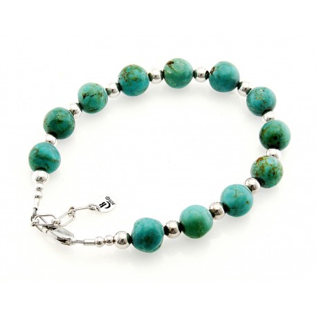 Southwestern Sterling Silver Turquoise Nuggets Bracelet 