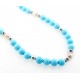 Southwestern Sterling Silver Turquoise and Pearl Necklace