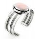 Southwest Sterling Silver Cuff Bracelet with Pink Opal
