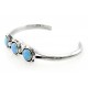 Southwestern Sterling Silver Cuff Bracelet with Blue Opal
