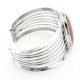 Southwestern Sterling Silver Cuff Bracelet with Large Coral