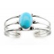 Southwest Sterling Silver Cuff with Blue Turquoise