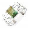 Sterling Silver Cuff Bracelet with Green Turquoise 