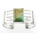 Sterling Silver Cuff Bracelet with Green Turquoise 