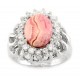 Sterling Silver Ring with Rhodochrosite and CZ