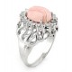 Sterling Silver Ring with Rhodochrosite and CZ