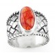 Southwestern Sterling Silver Ring with Coral