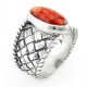 Southwestern Sterling Silver Ring with Coral