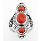 Southwestern Sterling Silver Ring with Coral