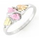 Black Hills Gold on Sterling Silver Ring with Pink CZ