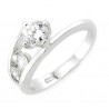 Sterling Silver Ring with Three Cubic Zirconia