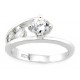 Sterling Silver Ring with Three Cubic Zirconia