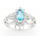 Sterling Silver Blue Topaz Ring with Cubic Zirconia