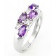 Sterling Silver Amethyst and CZ Ring